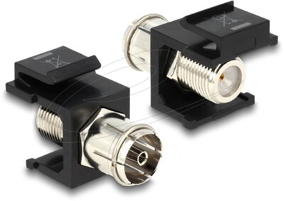 Delock - Keystone modul IEC anya > F anya, fekete - 86352