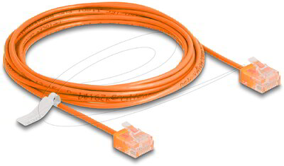 Delock - RJ45 hálózati kábel Cat.6 UTP ultravékony 3 m narancssárga rövid csatlakoztatókkal - 80857
