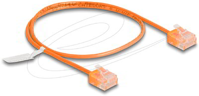 Delock - RJ45 hálózati kábel Cat.6 UTP ultravékony 0,5 m narancssárga rövid csatlakoztatókkal - 80854
