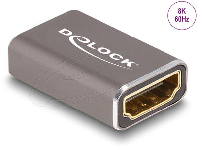 Delock HDMI adapter anya - anya 8K 60 Hz szürke fém