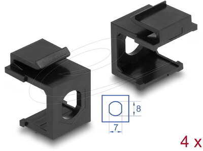 Delock - Keystone fekete borító 8,0 mm-es lyukkal, 4 db. - 86810