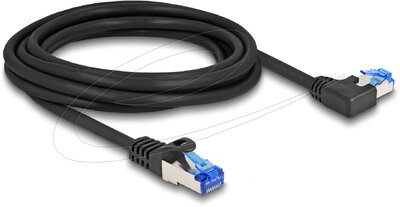Delock - RJ45 hálózati kábel Cat.6A S/FTP egyenes / balra hajló 3 m fekete - 80220