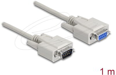 Delock - soros kábel D-Sub 9 apa - anya 1 m - 82984