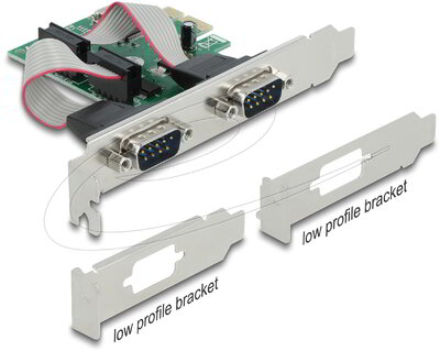 Delock - PCI Express x1 kártya - 2 x soros RS-232 csatlakozó - 90007