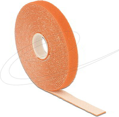 Delock - tépőzáras ragasztószalag tekercsben, 5 m hosszú x 13 mm széles, narancssárga - 18743