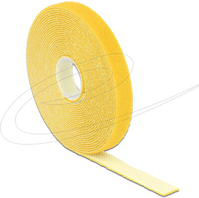 Delock - tépőzáras ragasztószalag tekercsben, 5 m hosszú x 13 mm széles, sárga - 18735
