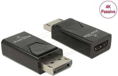 Delock - DisplayPort 1.2 apa - HDMI anya adapter 4K passzív fekete - 66234
