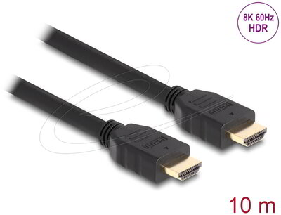 Delock - High Speed HDMI kábel 48 Gbps 8K 60 Hz, fekete 10 m - 82006