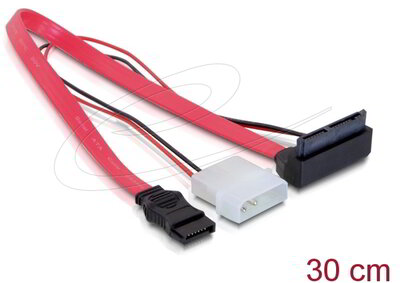 Delock - Micro SATA (anya) 2 tűs hálózati (5V/3,3V) + SATA (felfele) átalakító kábel - 82551