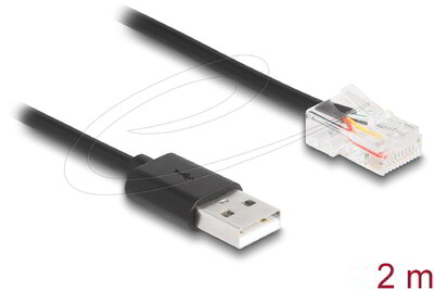 Delock - UPS kommunikációs kábel A-típusú USB 2.0 - USB RJ50 2 m - 67016