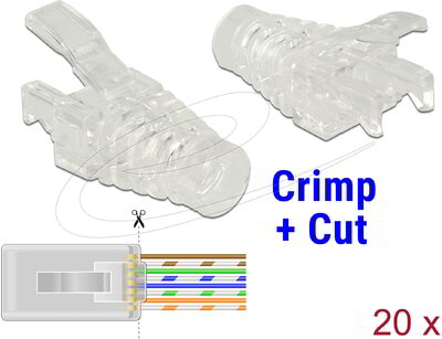 Delock - Feszültség csökkentő keret RJ45 krimpel és vág típusú apához 20 darab - 86455