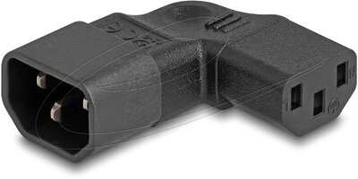 Delock - Tápadapter IEC 60320 - C14 - C13, apa / anya, 10 A, 90 -ban balra / jobbra hajlított - 80474