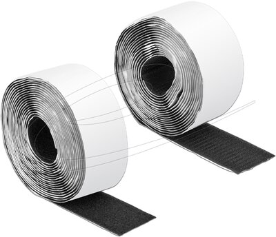 Delock - Velcro öntapadó tépőzáras szalag-szett, H 5 m és Sz 50 mm fekete - 19073