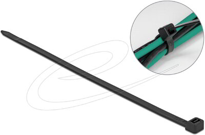 Delock - Kábelkötegelő 850 x 9 mm (H x Sz), 10 darab fekete - 19646