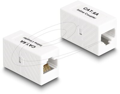 Delock - Adapter RJ45 anya - RJ45 anya Cat.6A UTP, fehér - 88134