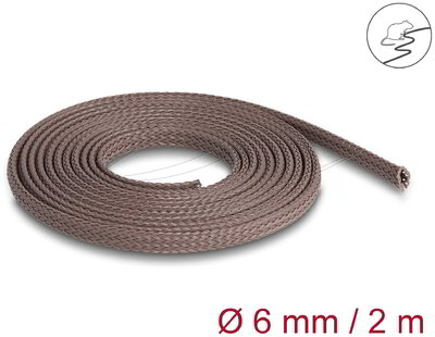 Delock - Fonott ujjas rágcsáló biztos nyújtható barna 2 m x 6 mm borító - 20897