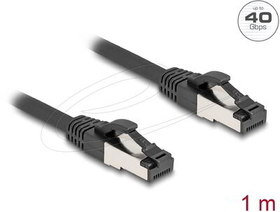 Delock - RJ45 hálózati kábel Cat.8.1 S/FTP 1 m fekete - 80571