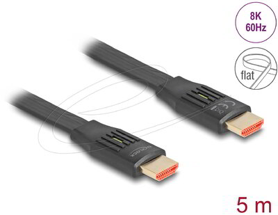 Delock - High Speed HDMI szalagkábel 48 Gbps 8K 60 Hz 5 m - 81004