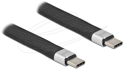 Delock - USB 2.0 FPC lapos csík kábel USB Type-C - USB Type-C 13 cm PD 5 A E-Marker - 86940