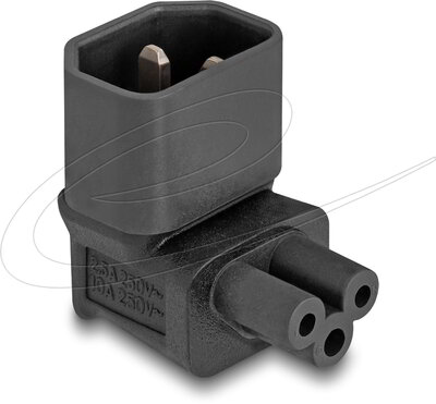 Delock - Tápadapter IEC 60320 - C14 - C5, apa / anya, 2,5 A, 90 -ban hajlított - 80471