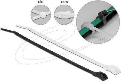 Delock - Kábelkötegelő lapos fejrésszel hossza 150 mm szélessége 3,6 mm, 100 db. - 19489