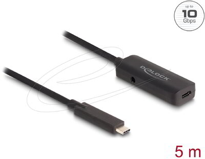 Delock - Aktív USB 10 Gbps bővítő kábel USB Type-C 5 m hosszú - 80028