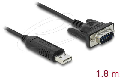 Delock - USB 2.0 soros RS-232 adapterhez kompakt soros konnektor házzal 1,8 m - 66282