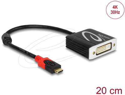 Delock - Adapter USB Type-C csatlakozódugóval > DVI csatlakozóhüvellyel (DP váltakozó mód) 4K 30 Hz - 61213