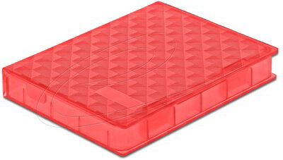 Delock - 2.5″ HDD / SSD átlátszó védő piros - 18370