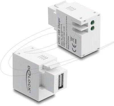 Delock - Keystone modul USB A-típusú töltőport 2.1 A fehér - 87791