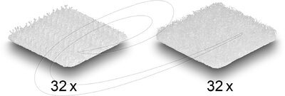 Delock - tépőzáras pöttyök, négyzet alakú, öntapadós, 64 darab fehér - 19097