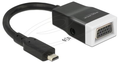 Delock - Adapter HDMI-micro D dugó > VGA hüvely audióval - 65589