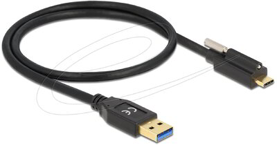 Delock - USB 10 Gbps kábel A-típusú apa - USB Type-C™ apa, csavaros tetején 0,5 m - 84025
