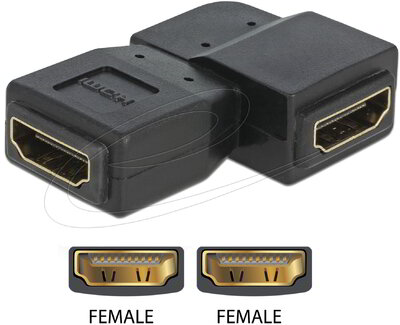 Delock - adapter HDMI anya > HDMI anya 90 balra - 65078