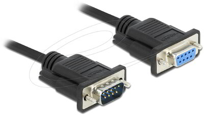 Delock - RS-232 kábel soros D-Sub9 apa - anya keskeny csatlakozóházzal 3 m - 86584