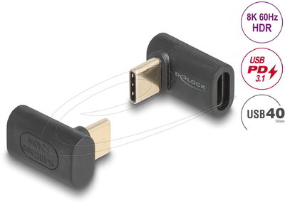 Delock - USB Adapter 40 Gbps USB Type-C PD 3.1 240 W csatlakozódugóval - csatlakozóhüvellyel 8K 60 Hz - 60246