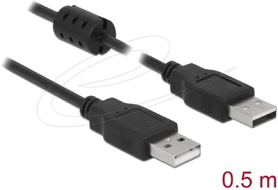 Delock - USB 2.0-s kábel A-típusú csatlakozódugóval > USB 2.0-s, A-típusú csatlakozódugóval, 0,5 m, fekete - 84888