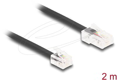 Delock - Telefon kábel RJ45 apa - RJ11 apa fekete 2 m - 88036