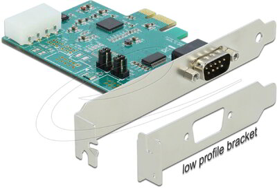 Delock - PCI Express x1 kártya - 1 x soros RS-232 nagy sebességű 921K csatlakozó tápegységgel - 89333