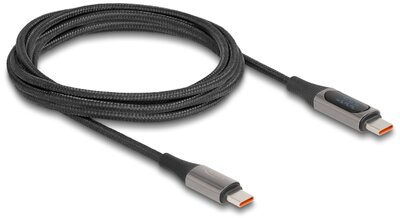 Delock - USB 2.0 adat- és gyorstöltő kábel USB Type-C™ apa - apa PD 3.0 100 W teljesítményjelzővel 2 m - 86809