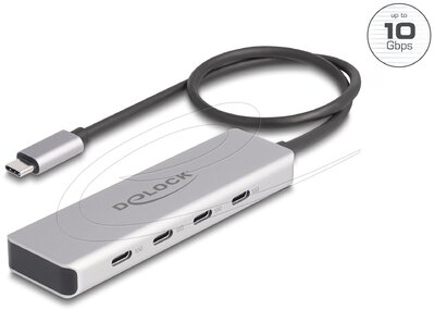 Delock - USB 10 Gbps USB Type-C hub 4 x USB Type-C anya csatlakozóval és 35 cm hosszú csatlakozó kábellel - 64231