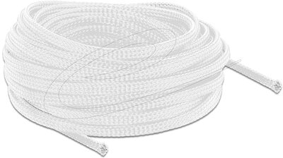 Delock - Fonott kábelharisnya nyújtható 10 m x 6 mm fehér - 20693