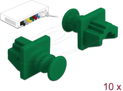Delock - Porvédő az RJ45 hüvely, 10 darab zöld - 86512