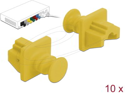 Delock - Porvédő az RJ45 hüvely, 10 darab sárga - 86511
