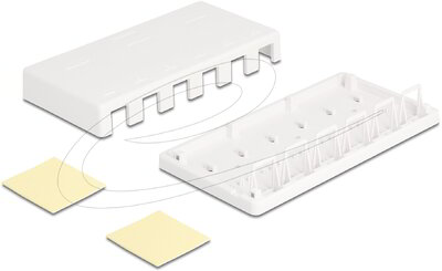 Delock - Keystone falra szerelhető doboz, 6 port - 86227