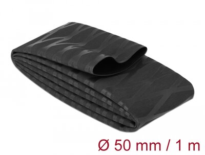 Delock - Zsugorcső X-mintás nem csúszós 1 m x 50 mm fekete - 19607