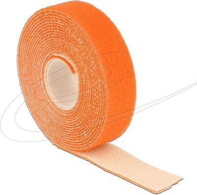 Delock - Hurkolható rögzítok, 3 m x 20 mm (H x Sz) tekercs, narancssárga - 18746