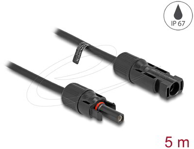 Delock - DL4 szolár kábel 4 mm² apa - anya 5 m fekete - 88230