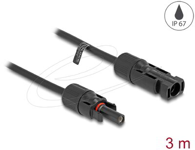Delock - DL4 szolár kábel 4 mm² apa - anya 3 m fekete - 88229