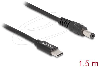 Delock - Laptop töltőkábel USB Type-C apa - 5,5 x 2,1 mm apa - 87977